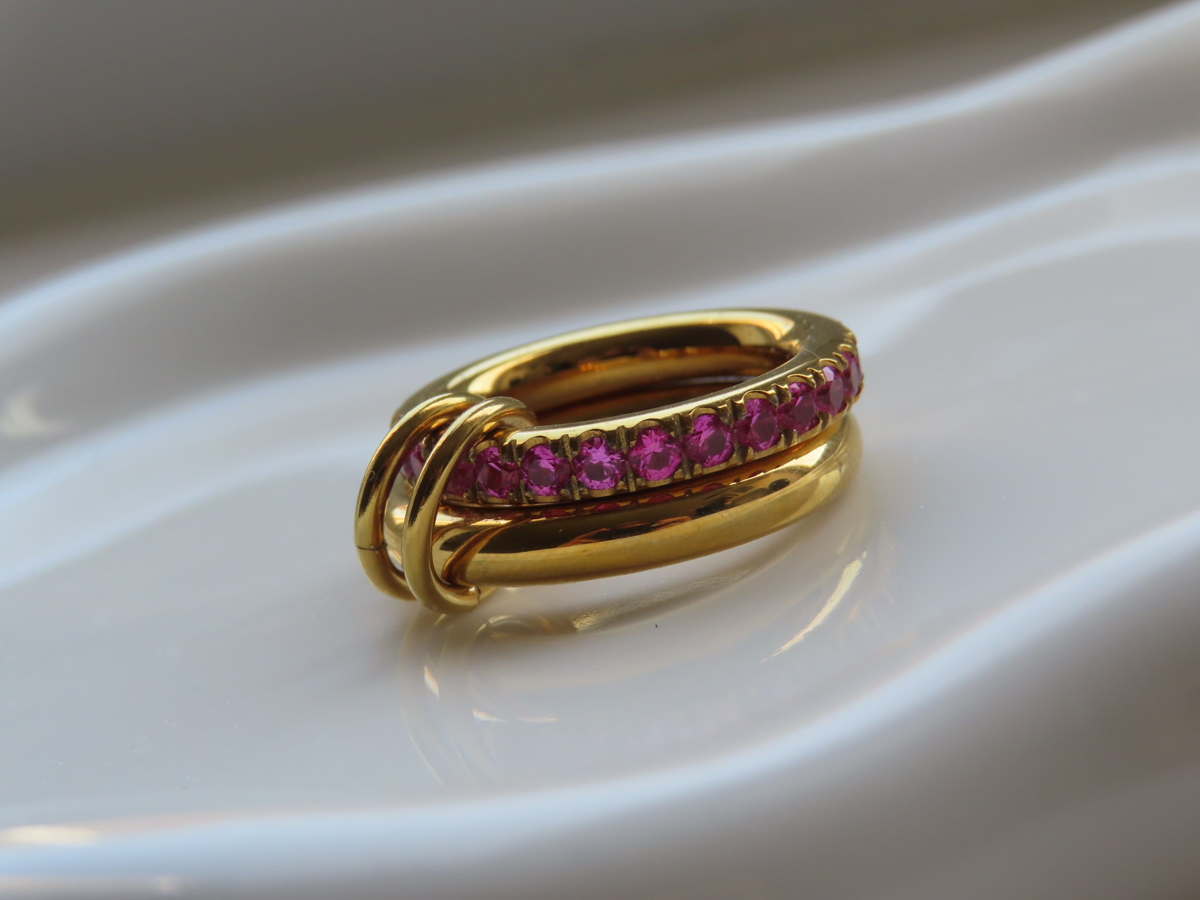 Pink diamond stack ring