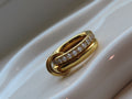 Silver diamond stack ring